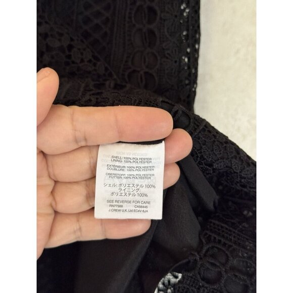 J Crew Black Mixed Lace Blouse Top Sleeveless Casual Office Minimalist Sz 8 - Picture 4 of 10